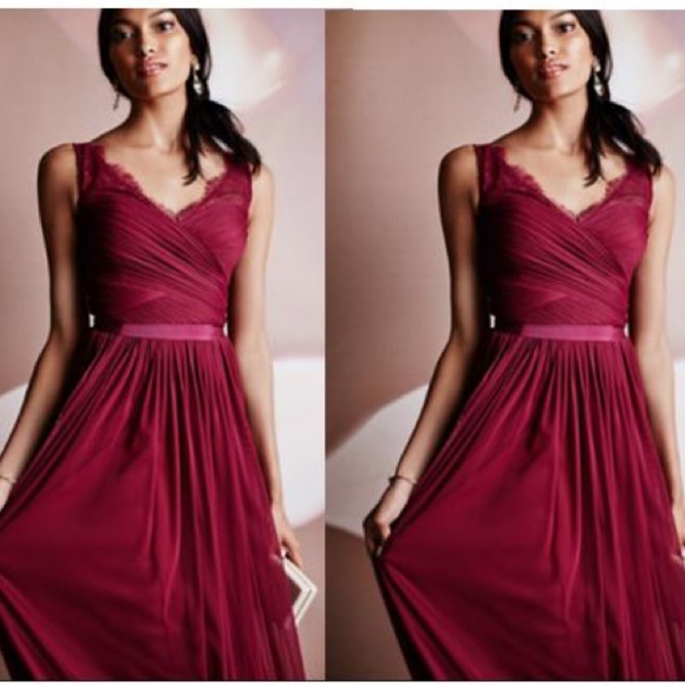 BHLDN Hitherto Fleur Burgundy Wedding Dress